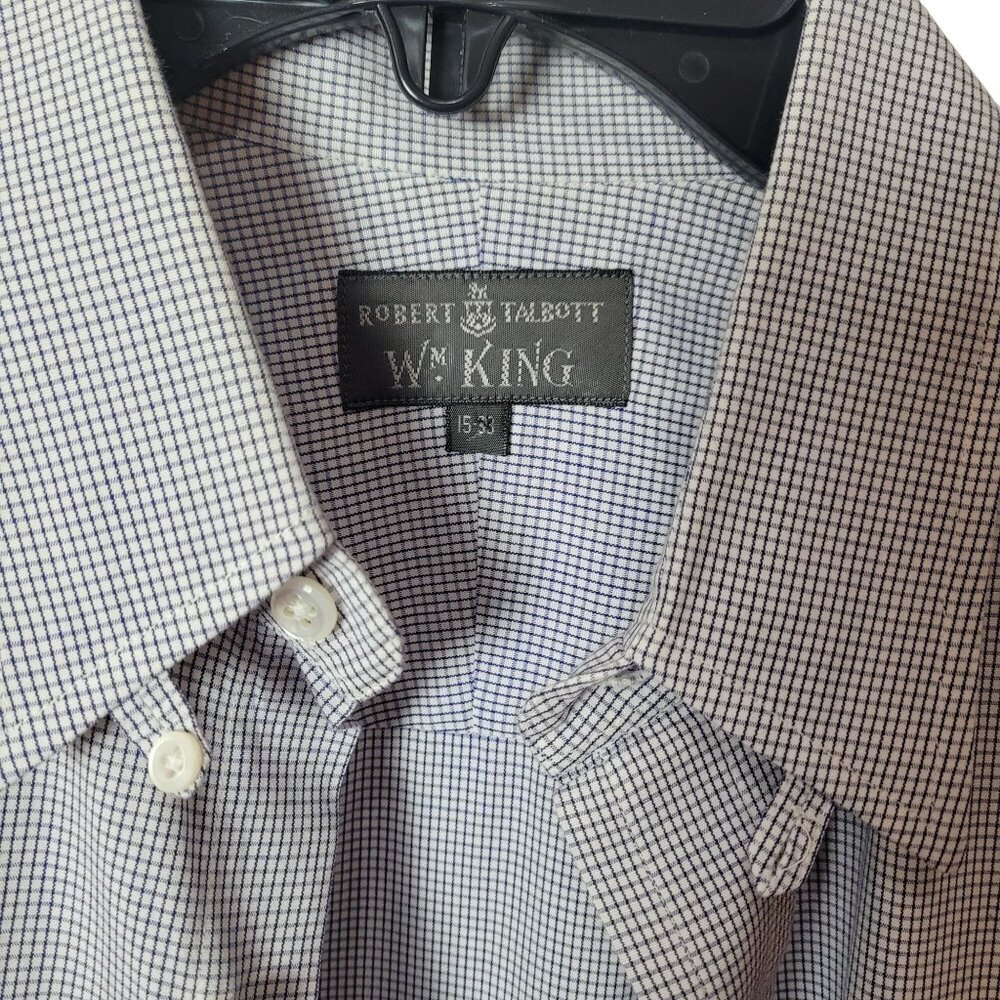 Robert Talbott Wm King Dress Shirt Micro Gingham Check Button Down - Picture 2 of 14